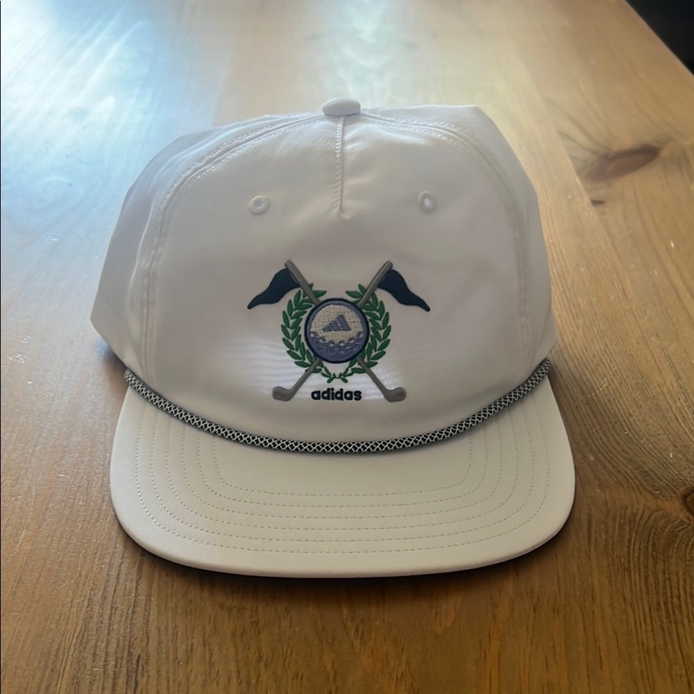 Adidas White and Blue Embroidered Cap